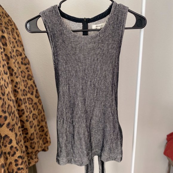 Madewell Striped Gray Top - Small with a tie in the back - Picture 2 of 6